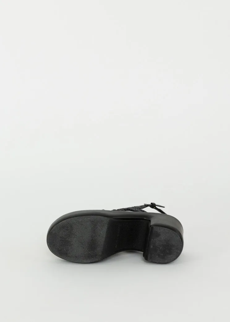 Clergerie Black Dinel Raffia Sandal