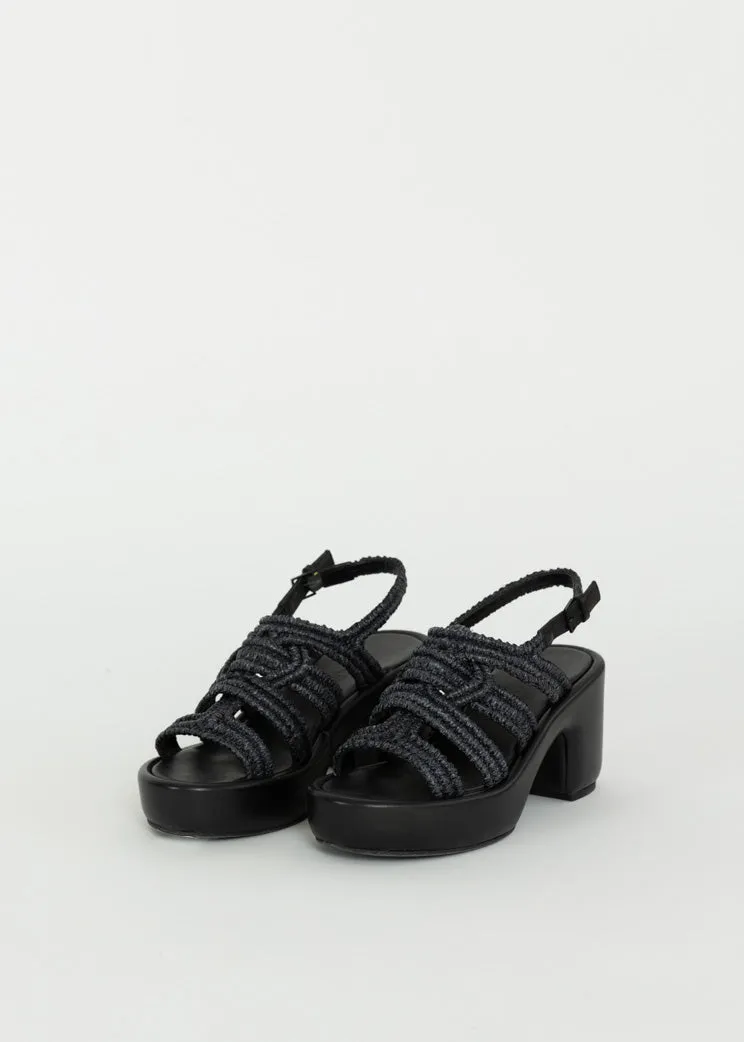 Clergerie Black Dinel Raffia Sandal