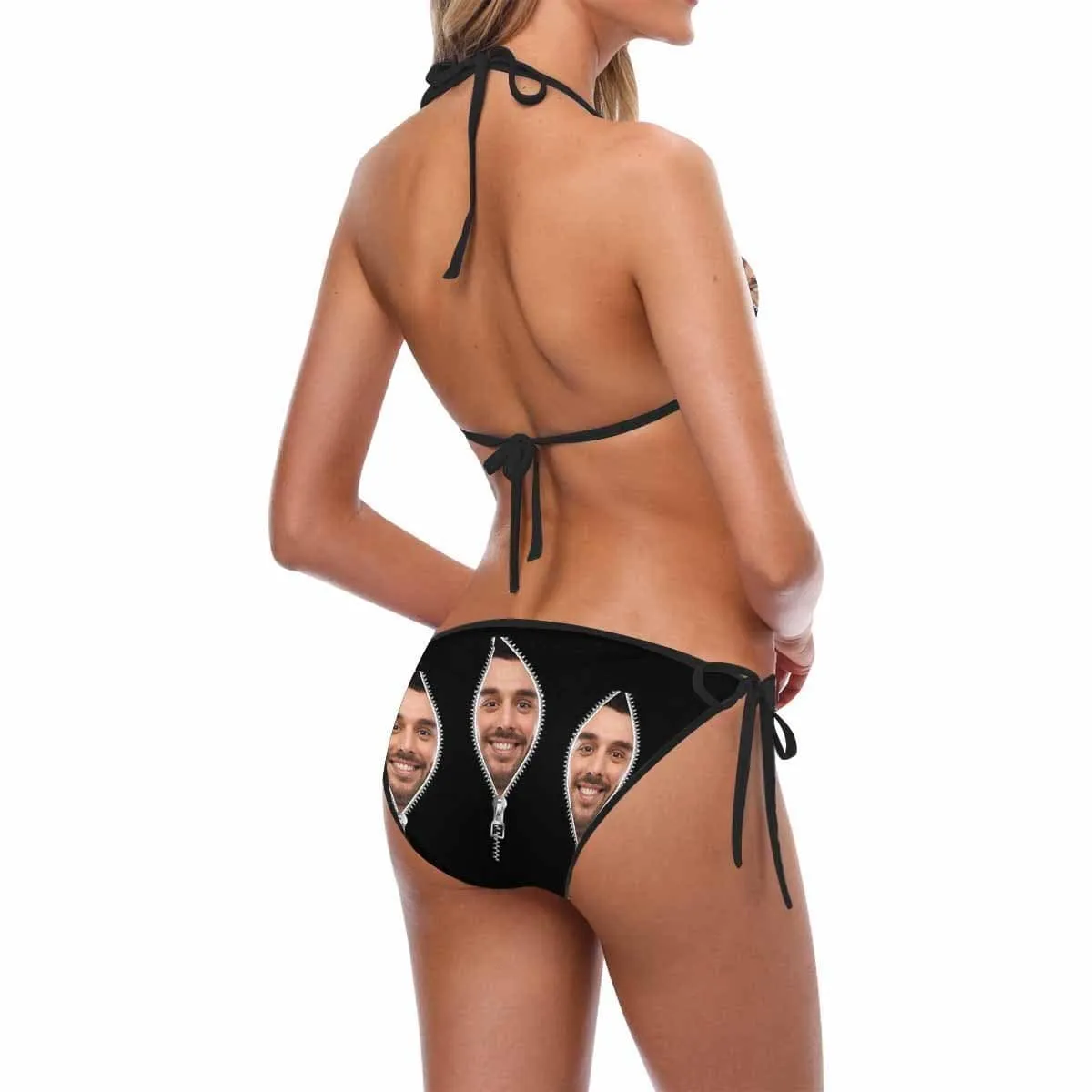Custom Bikini Personalized Swimwear Photo Swimsuit Gift For Girlfriend - Zipper