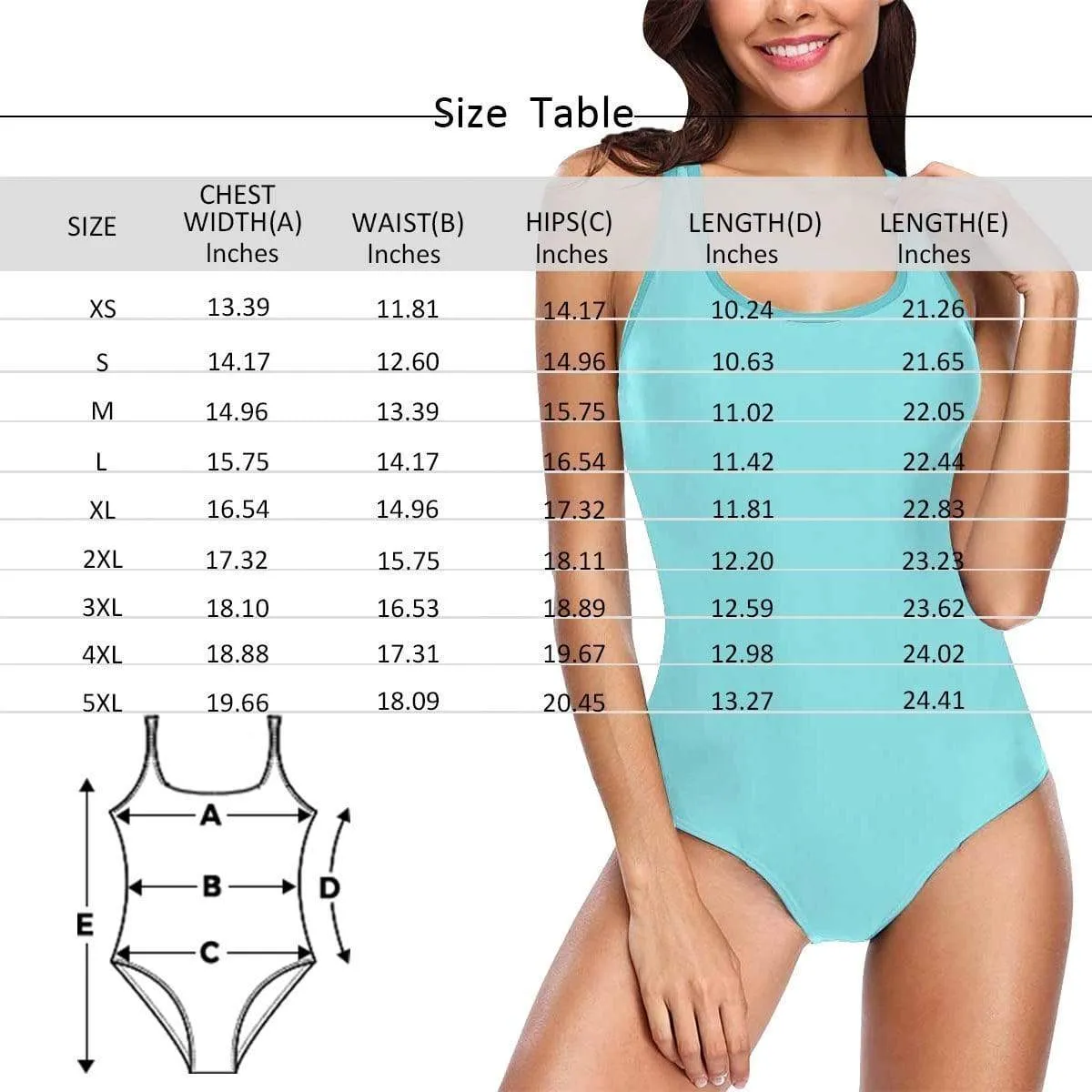 Custom Printed Swimsuit Custom Swimming Suits Gift For Girlfriend - USA Flag