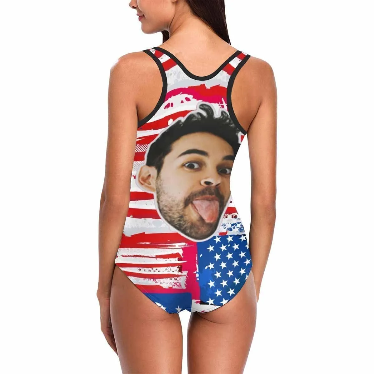 Custom Printed Swimsuit Custom Swimming Suits Gift For Girlfriend - USA Flag
