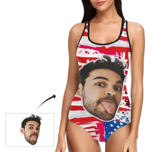 Custom Printed Swimsuit Custom Swimming Suits Gift For Girlfriend - USA Flag