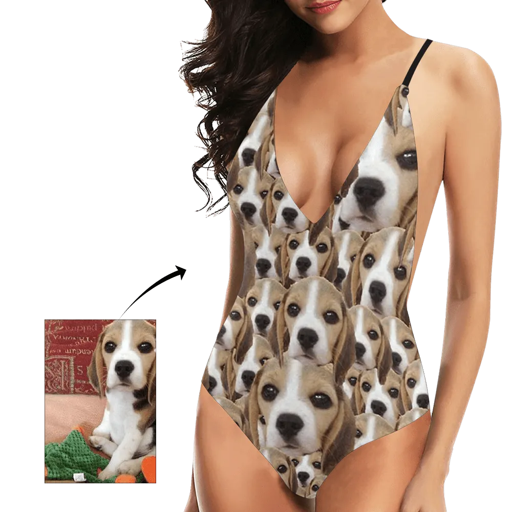 Custom Swimsuit Face Bikini Suit Gift For Dog Lover Pet Memorial Gift