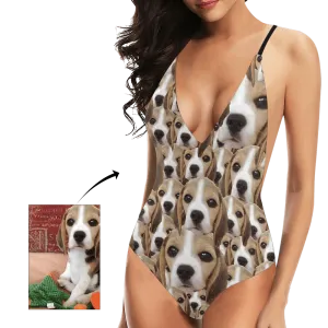 Custom Swimsuit Face Bikini Suit Gift For Dog Lover Pet Memorial Gift
