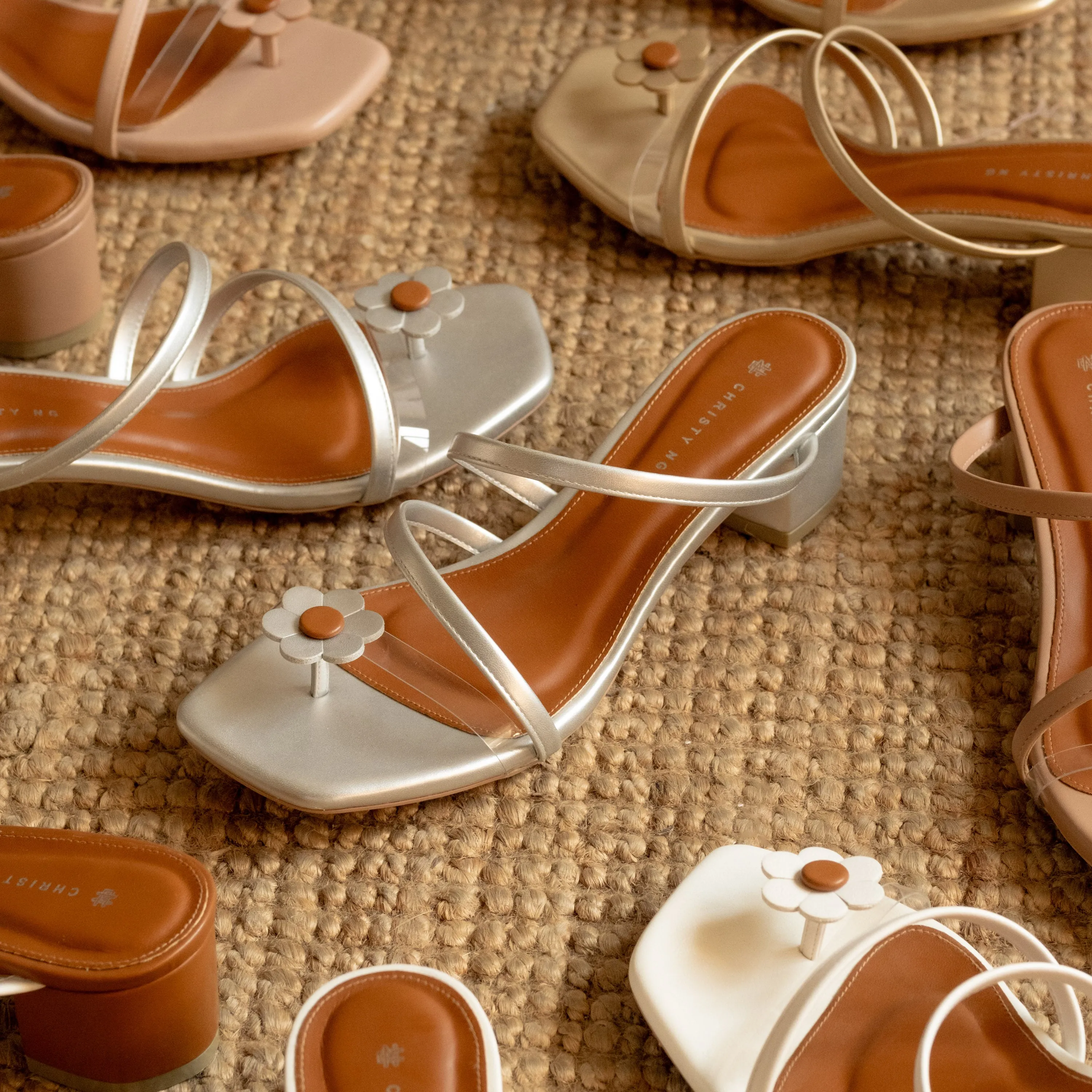 Diana Strappy Mules (Flower Edition)