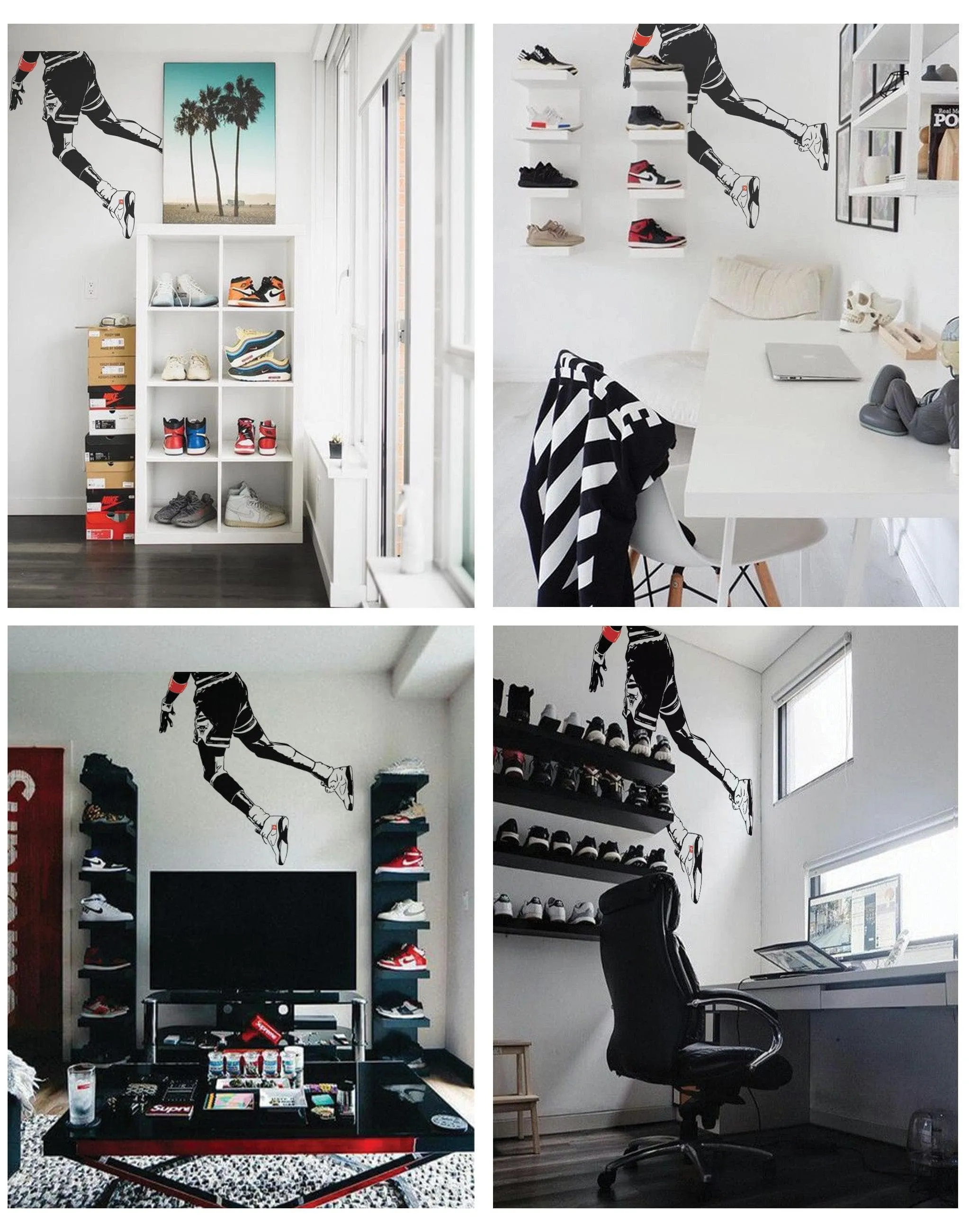 Dunking Wall Decal. Sneakerhead Wall Decor. Hypebeast Basketball Dunk Wall Art. #6585