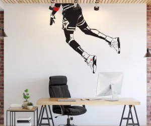 Dunking Wall Decal. Sneakerhead Wall Decor. Hypebeast Basketball Dunk Wall Art. #6585
