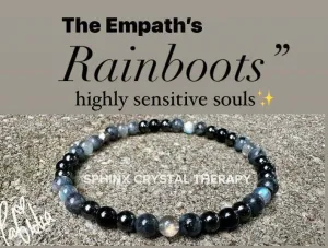 Empath Protection Anklet - Absorb Negativity " The Empath's Rainboots " - Empathy Aura Shield - Black Tourmaline Gemstone Crystal Healing