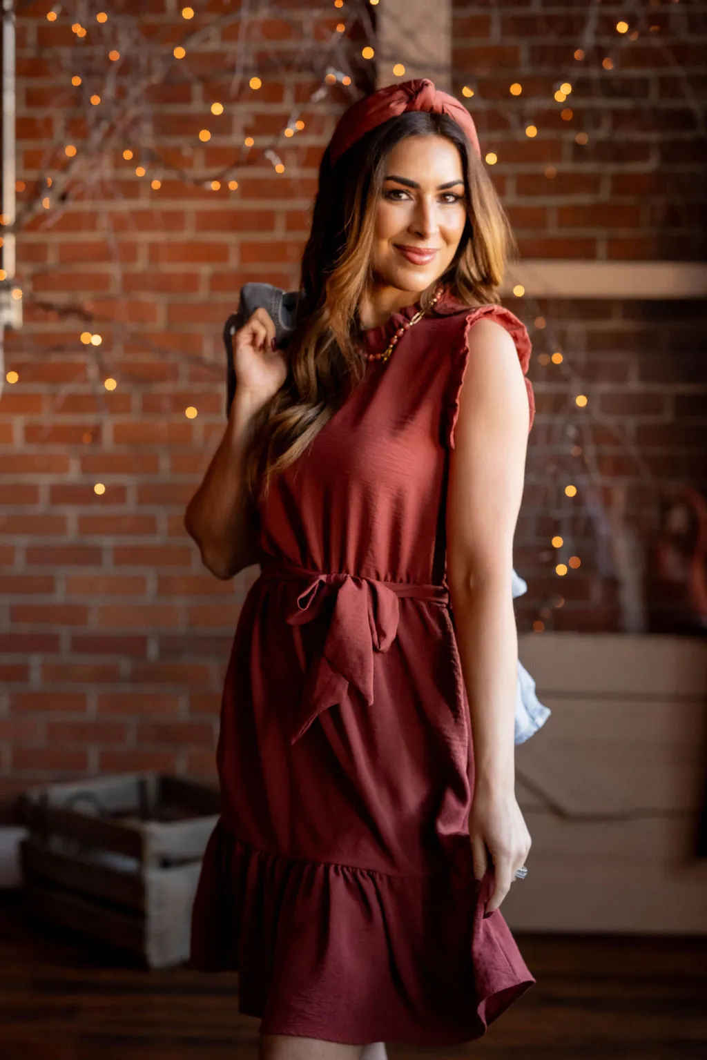 Flawless Ruffle Trim Tie Dress