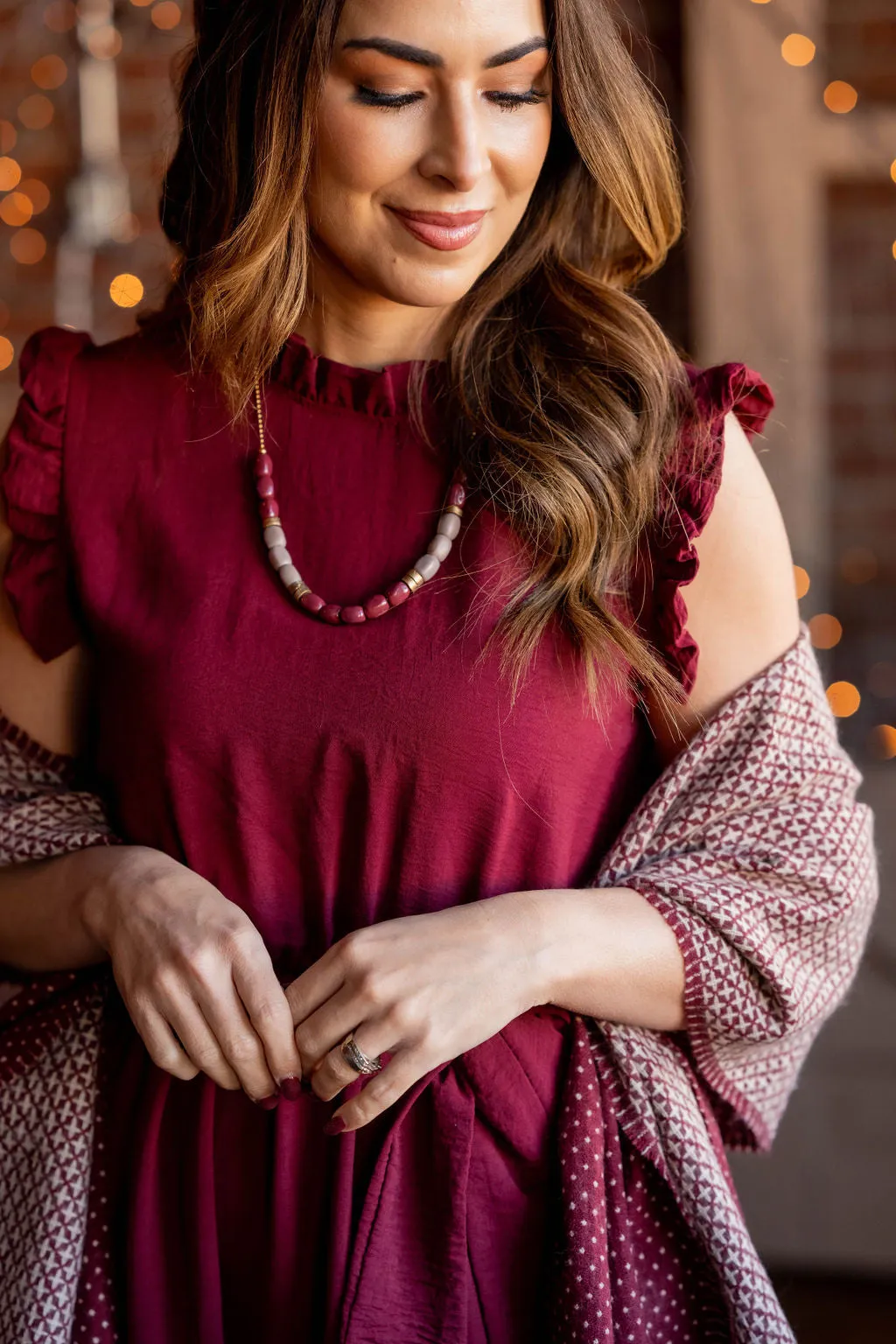 Flawless Ruffle Trim Tie Dress
