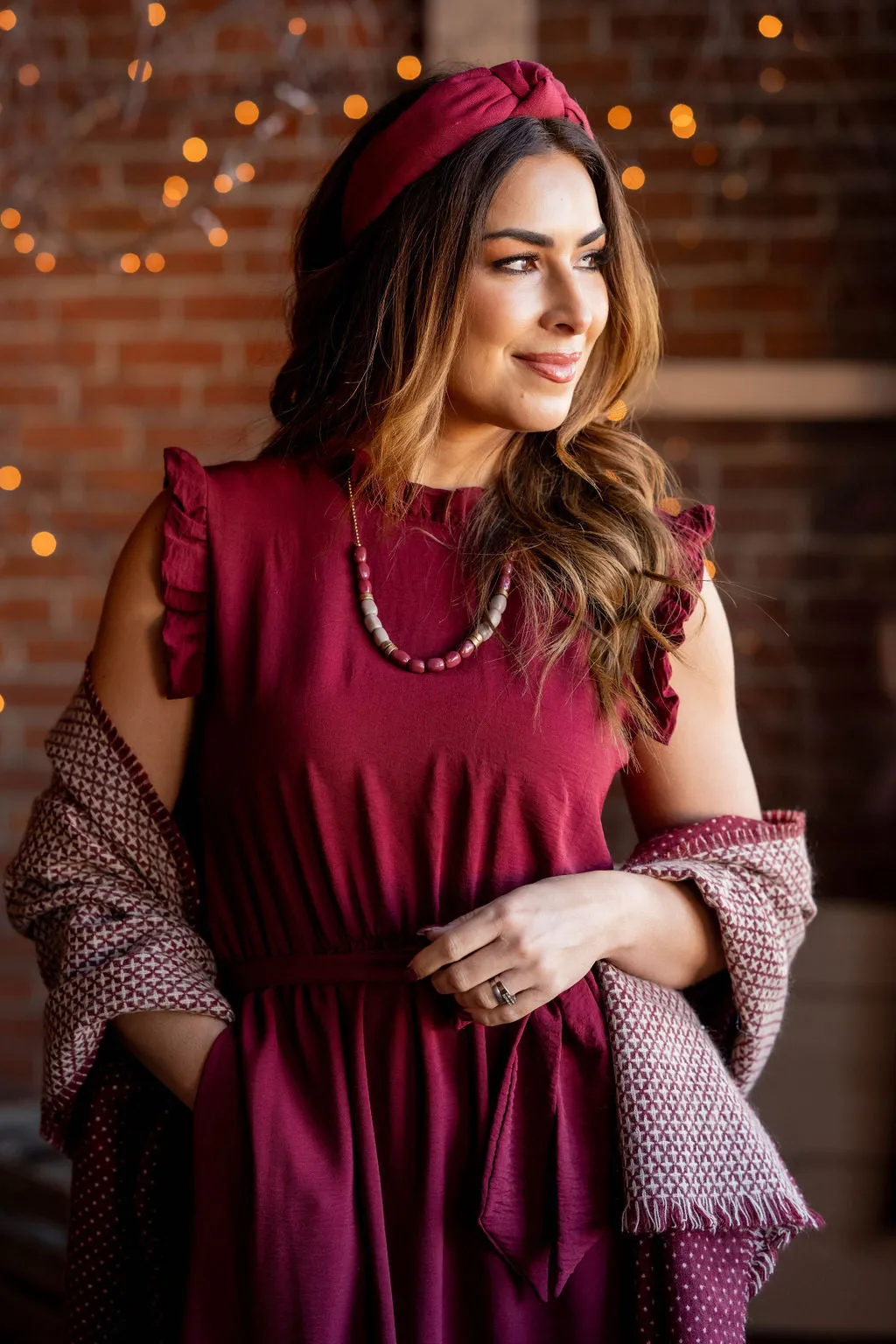 Flawless Ruffle Trim Tie Dress