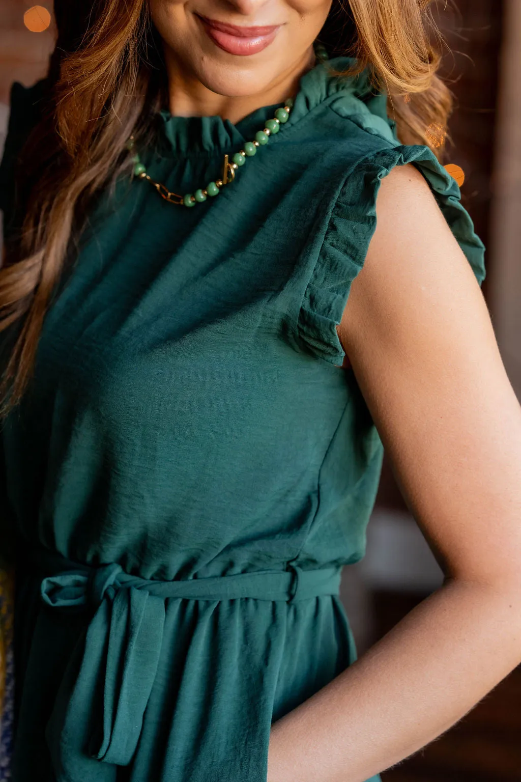 Flawless Ruffle Trim Tie Dress