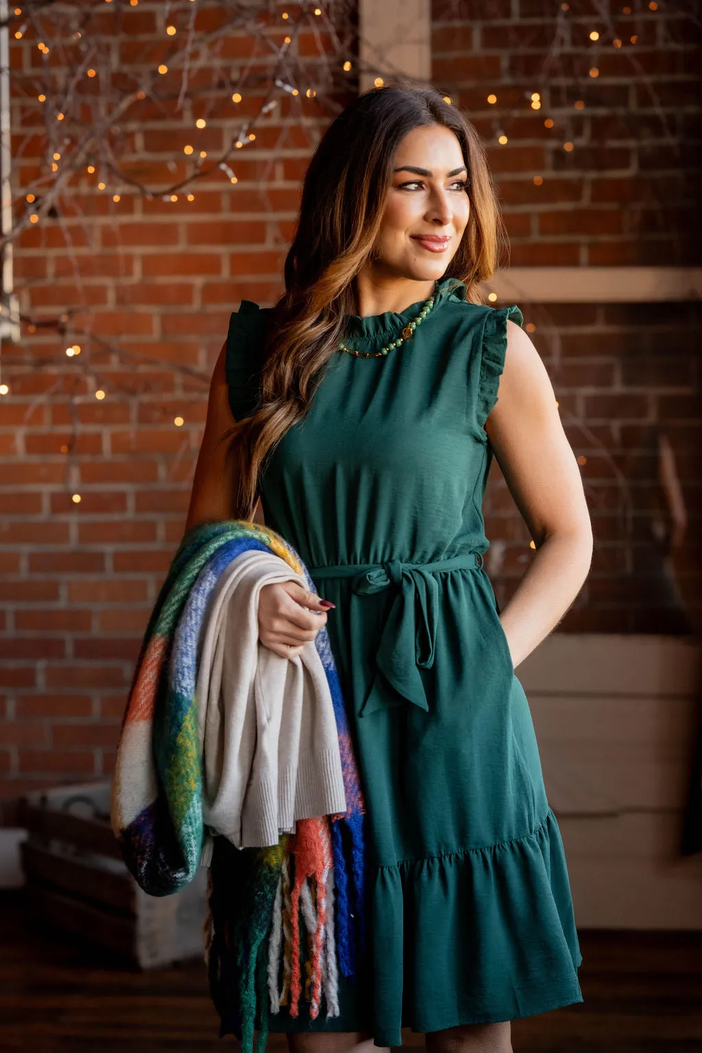Flawless Ruffle Trim Tie Dress