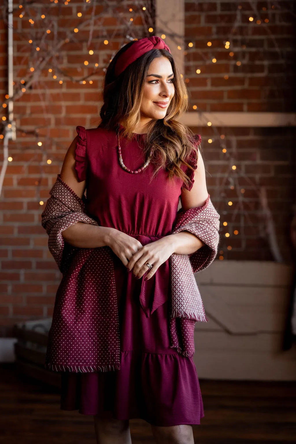 Flawless Ruffle Trim Tie Dress
