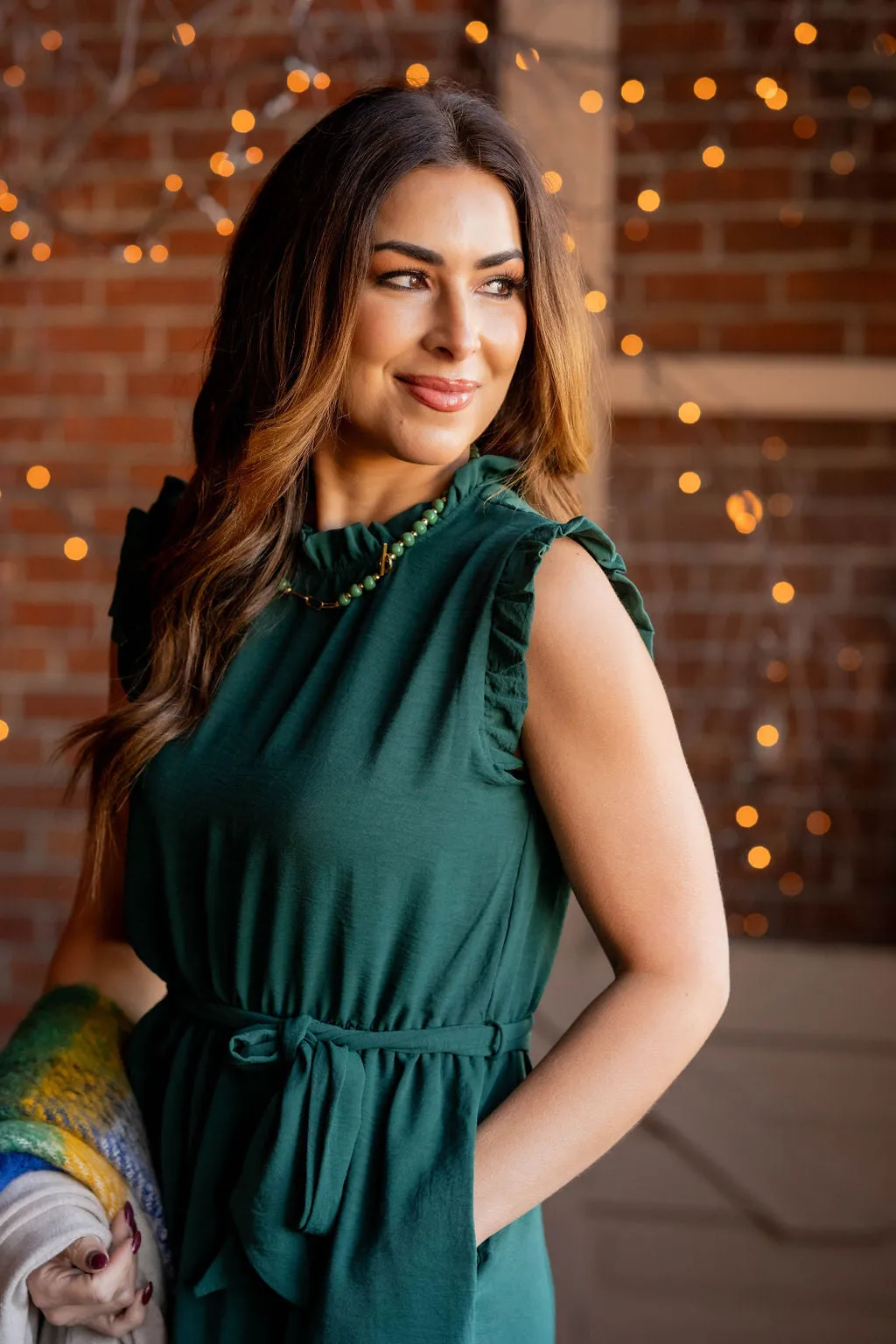 Flawless Ruffle Trim Tie Dress