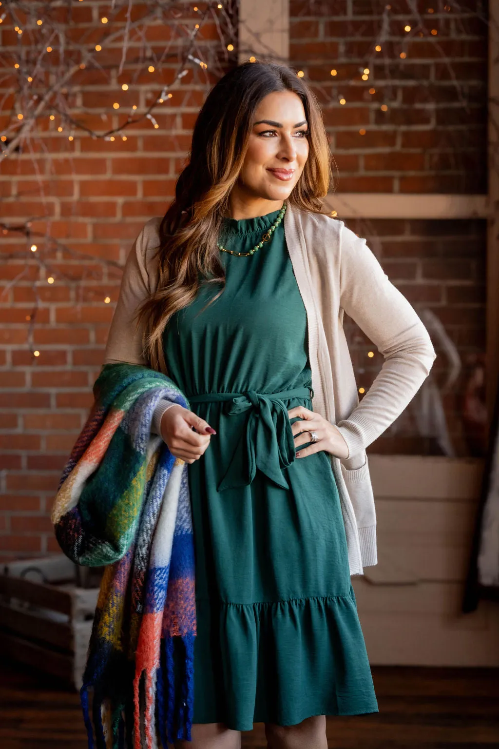 Flawless Ruffle Trim Tie Dress
