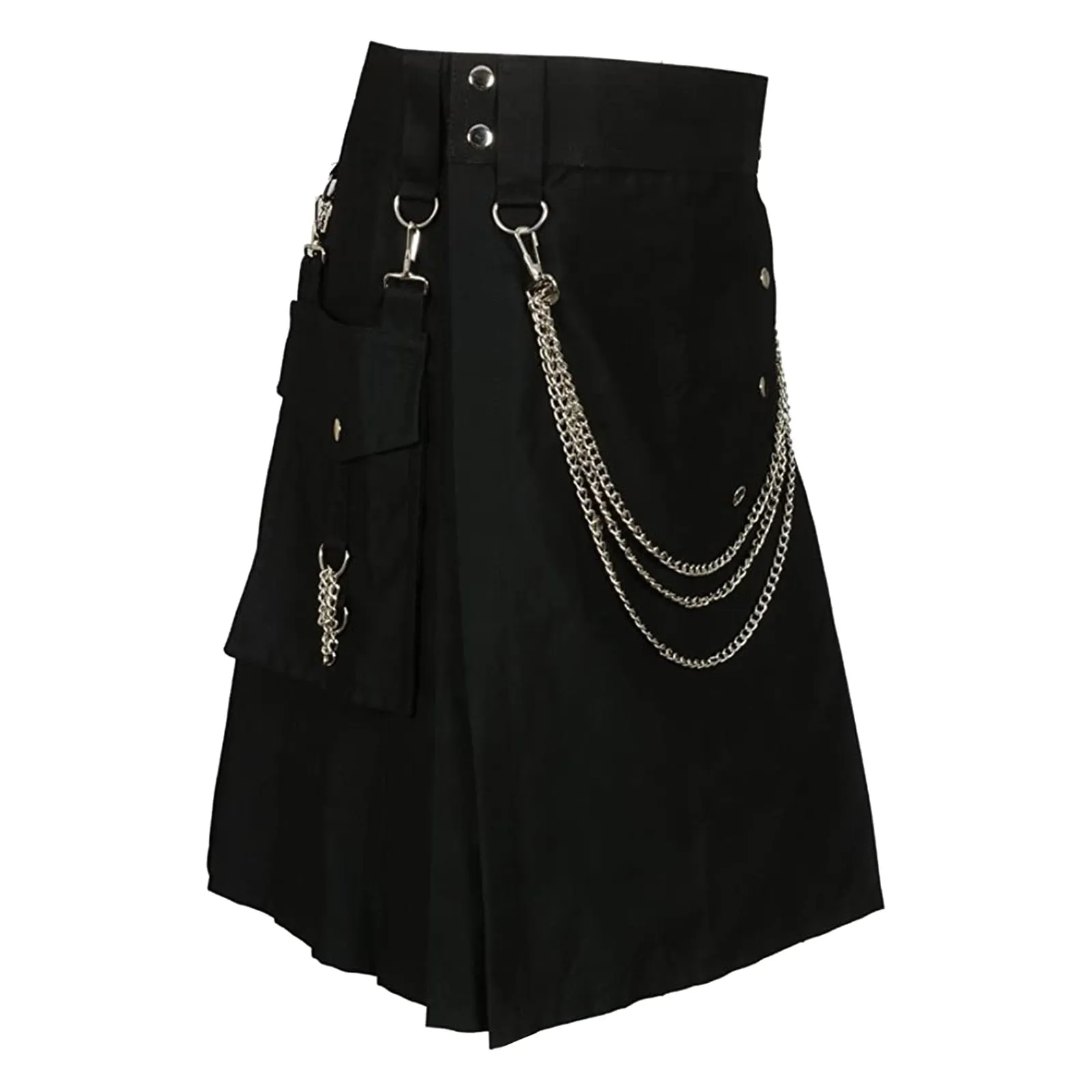 Funki Buys | Skirts | Men's Gothic Punk Pleated Pocket Kilts