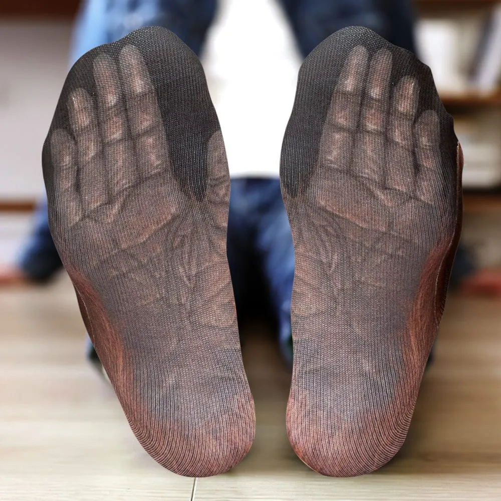 Funny 3D Print Animal Socks Feet Socks Funny Socks Gifts - Black Bear Feet
