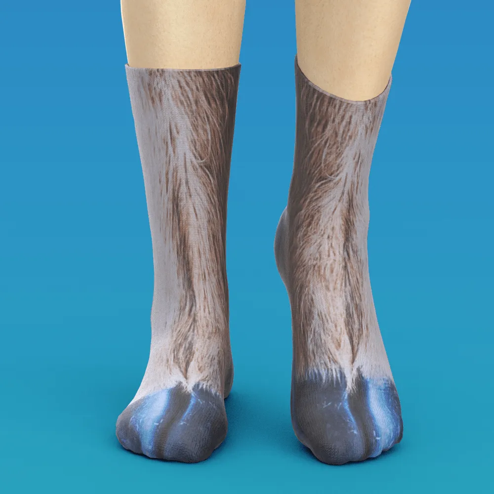 Funny 3D Print Animal Socks Feet Socks Funny Socks Gifts - Cattle Feet