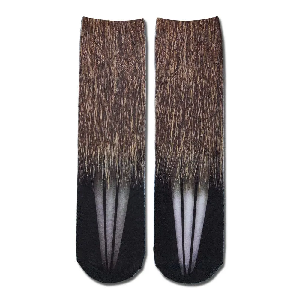 Funny 3D Print Animal Socks Feet Socks Funny Socks Gifts - Cattle Feet