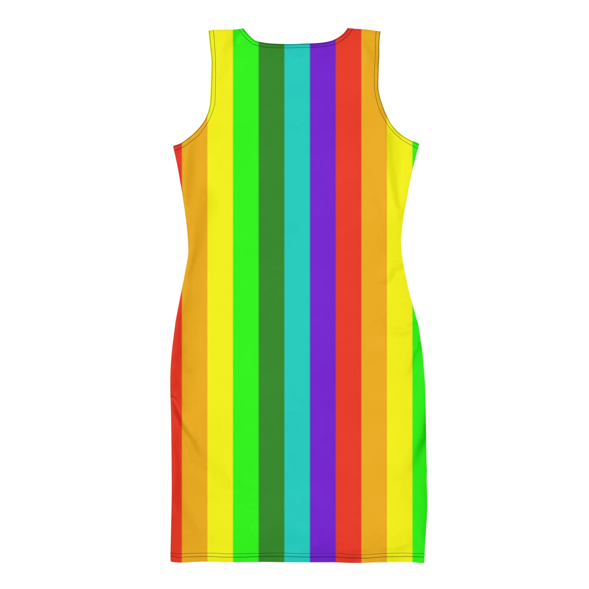 Gay Pride Women's Dress, Best Gay Pride Striped Rainbow Colorful Women's Long One-Piece Dress- Made in USA/ Europe