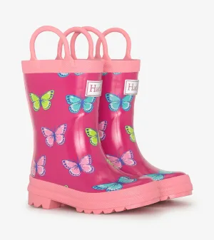 Girls Bold Butterflies Wellies with Handles