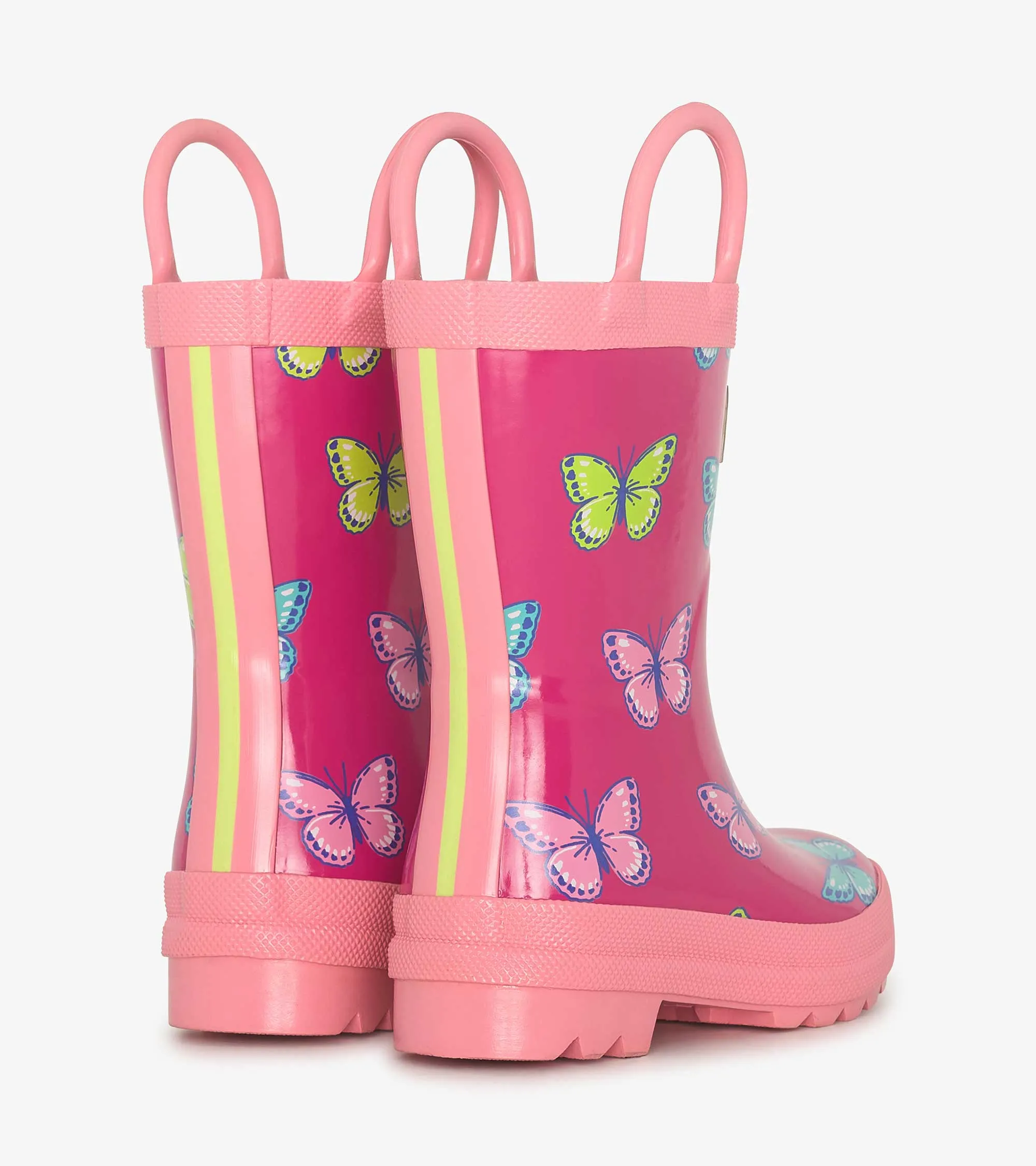 Girls Bold Butterflies Wellies with Handles