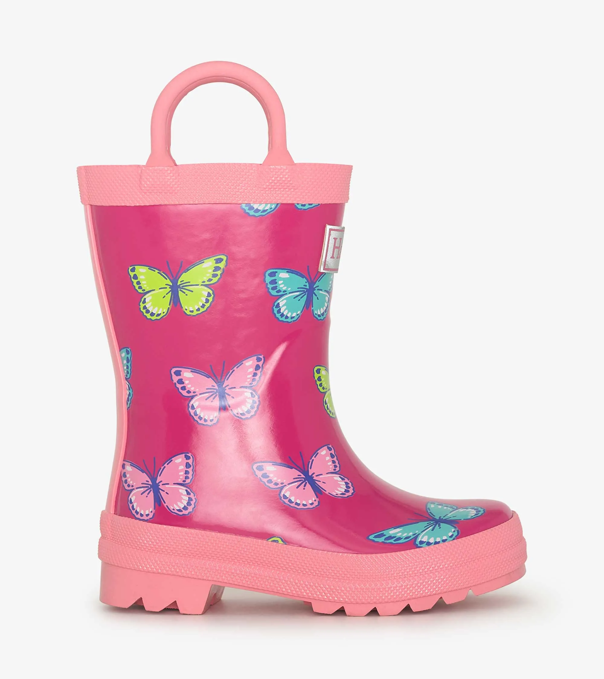 Girls Bold Butterflies Wellies with Handles