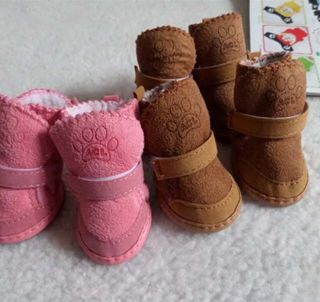 Gou xie Factory Direct Wholesale gou xie Snow Boots Pet Dog Chihuahua Cashmere Dog Padded Pet Shoes