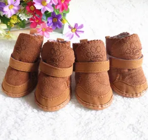Gou xie Factory Direct Wholesale gou xie Snow Boots Pet Dog Chihuahua Cashmere Dog Padded Pet Shoes