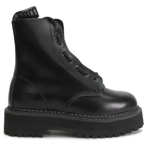 Grinders Womens Boots Zip And Lace Casual Ankle Zip-Up Lace-Up Platform Leather - UK 6