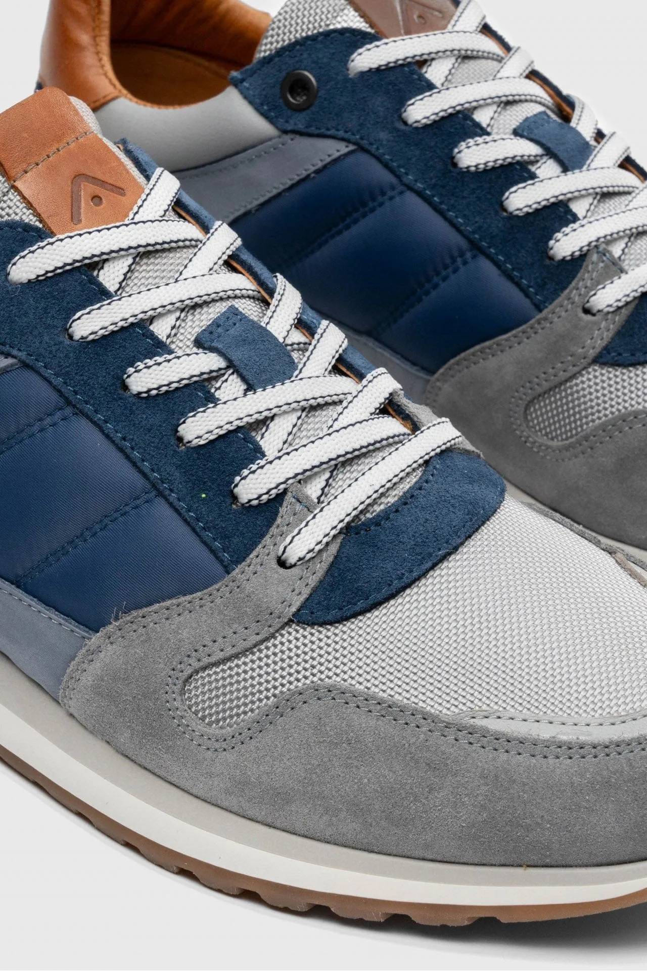 Grizz Leather Trainers - Navy Combi
