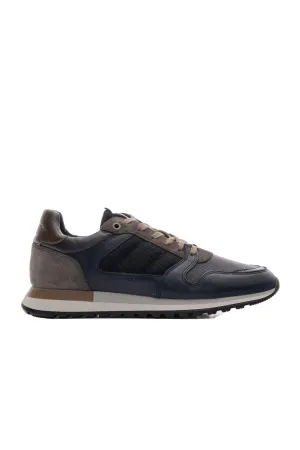 Grizz Leather Trainers - Navy/Black
