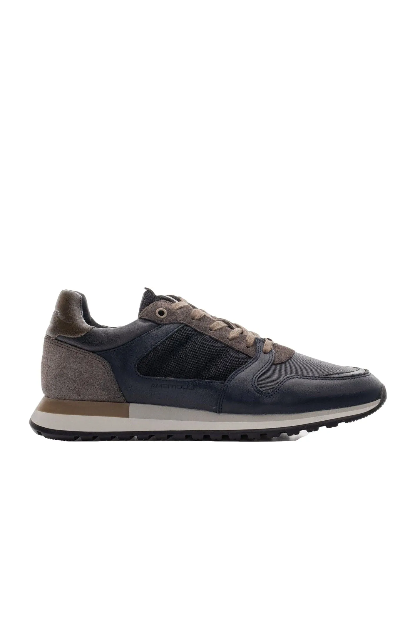 Grizz Leather Trainers - Navy/Black