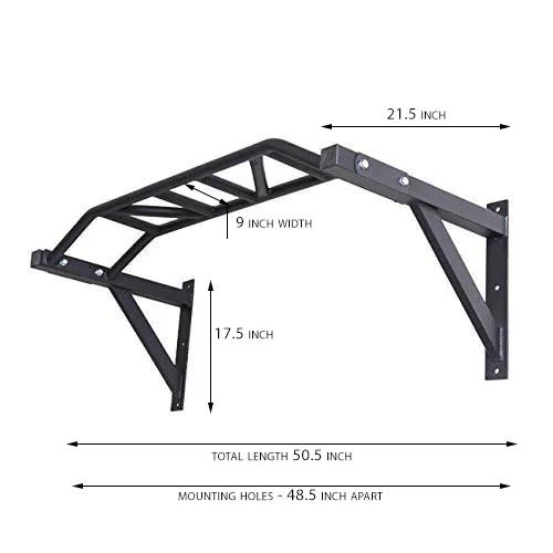 Gronk Fitness Multi-Grip Wall Mounted Pull-Up Bar - USED