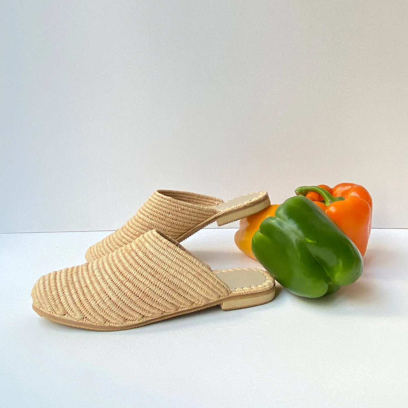 HAND MADE RAFFIA MULES