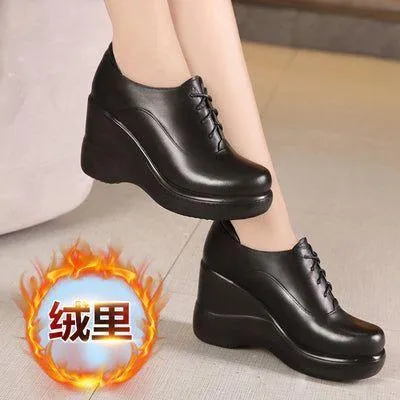 High Heels Women's Casual Shoes GCSGR09 Black Wedges Platform Pumps