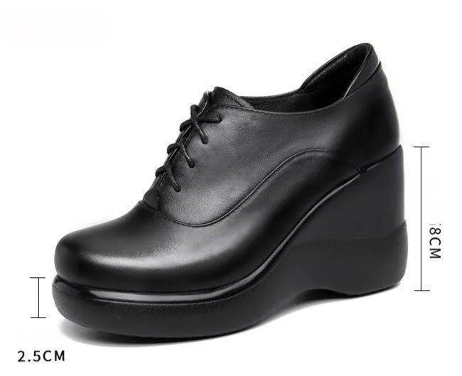High Heels Women's Casual Shoes GCSGR09 Black Wedges Platform Pumps