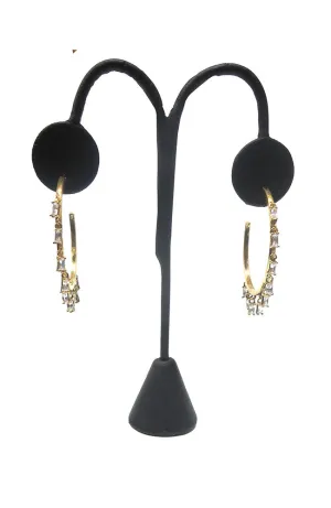 Hoop with CZ Dangles Gold