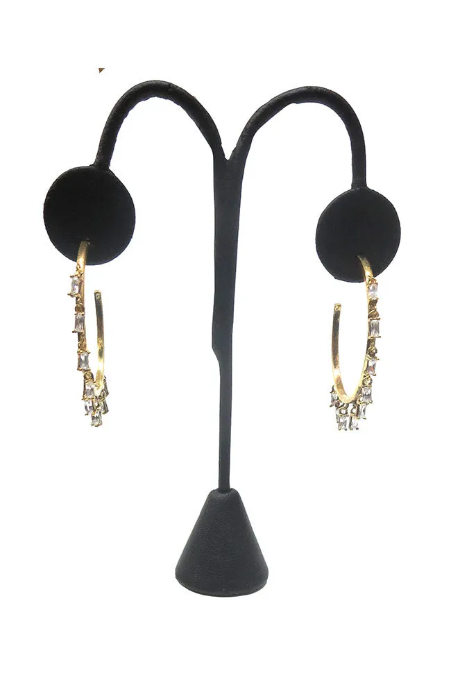 Hoop with CZ Dangles Gold