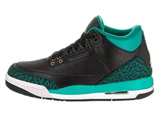 Jordan Nike Kids Air 3 Retro Gg Black/Metallic Gold Rio Teal Basketball Shoe 5.5 Kids US