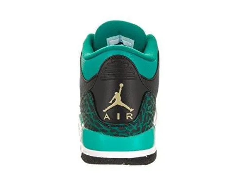 Jordan Nike Kids Air 3 Retro Gg Black/Metallic Gold Rio Teal Basketball Shoe 5.5 Kids US