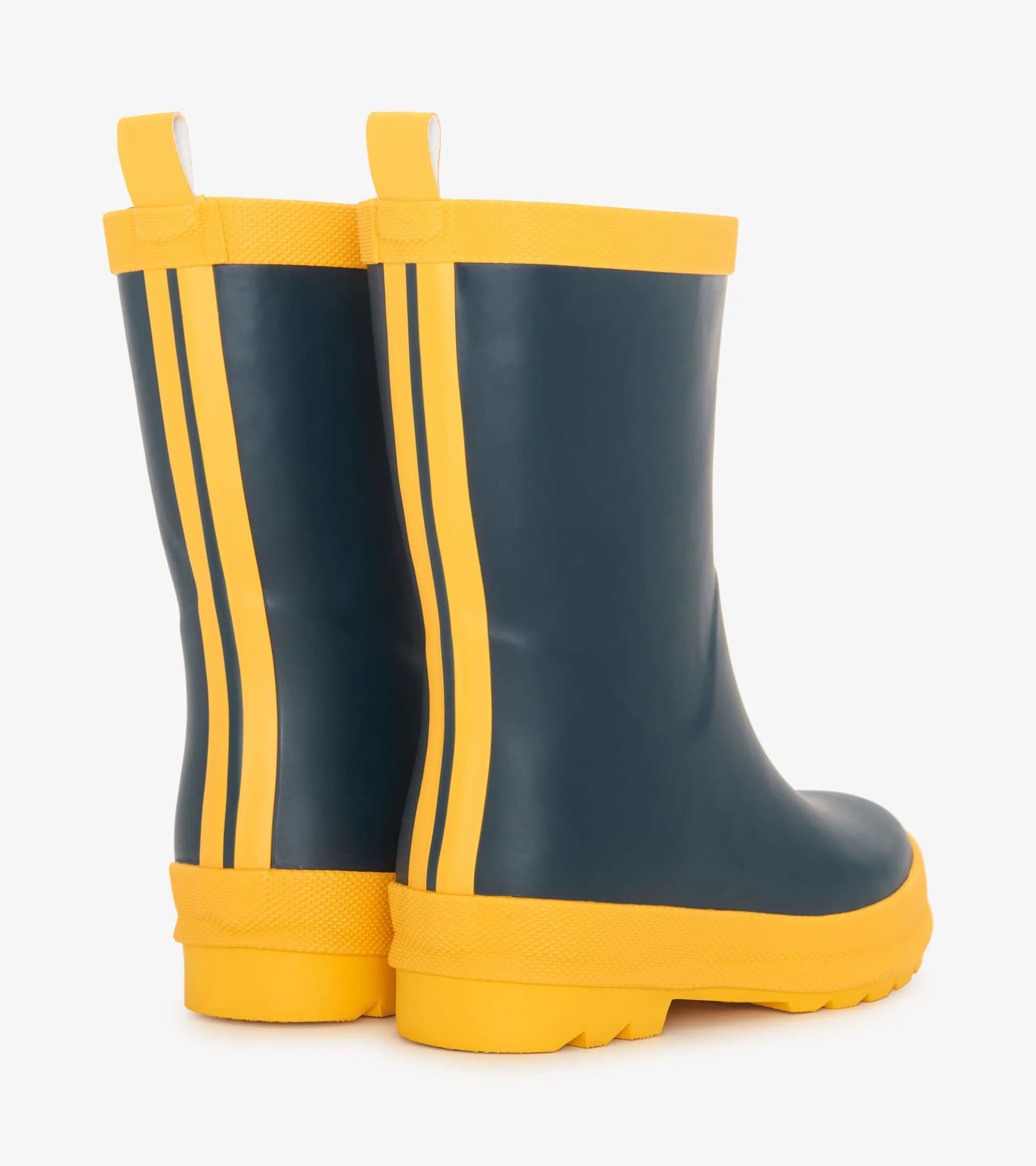 Kids Navy & Yellow Matte Wellies