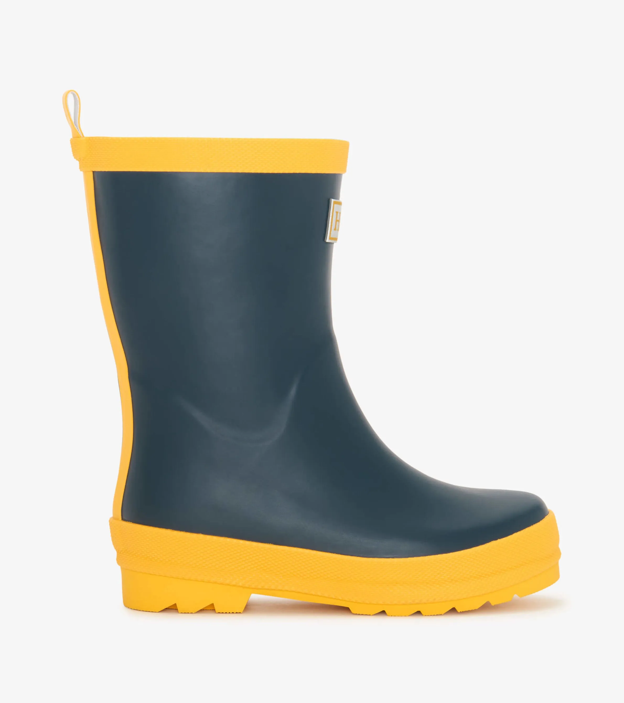 Kids Navy & Yellow Matte Wellies