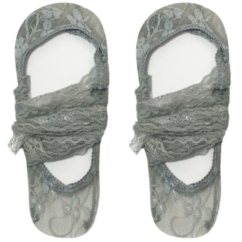 Lace Cross Tie Bow Socks