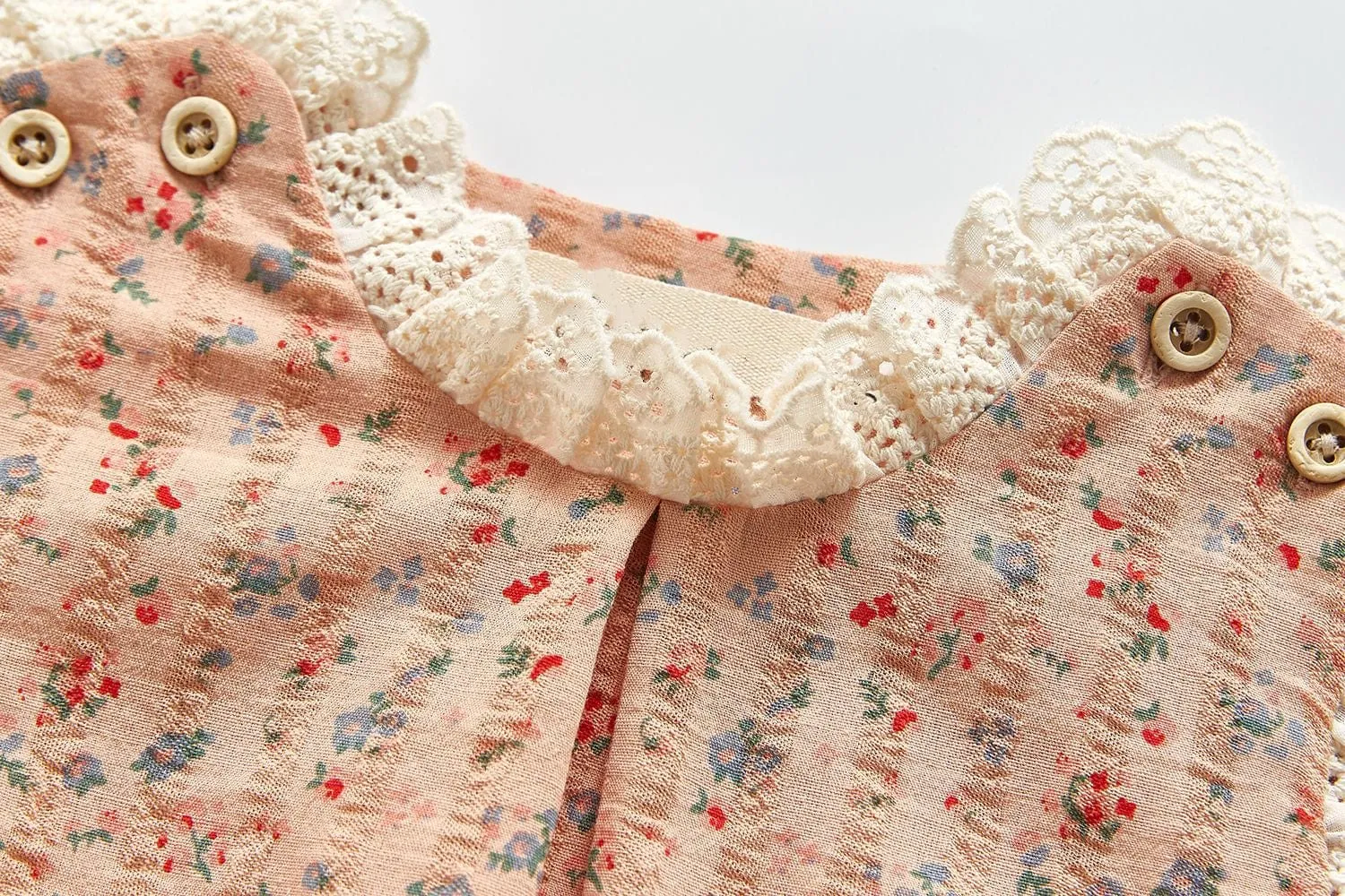Lace Floral Print Baby Romper