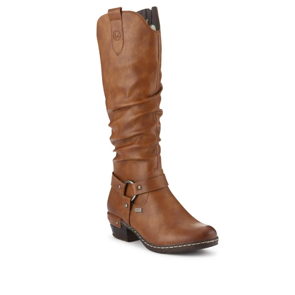 Leather Western-Heeled Long Boots - RKR40525 / 326 087