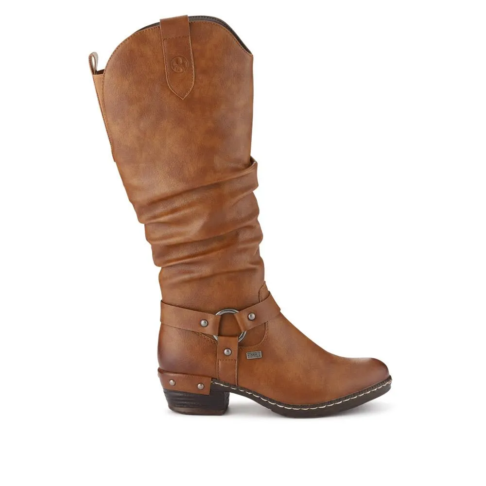 Leather Western-Heeled Long Boots - RKR40525 / 326 087