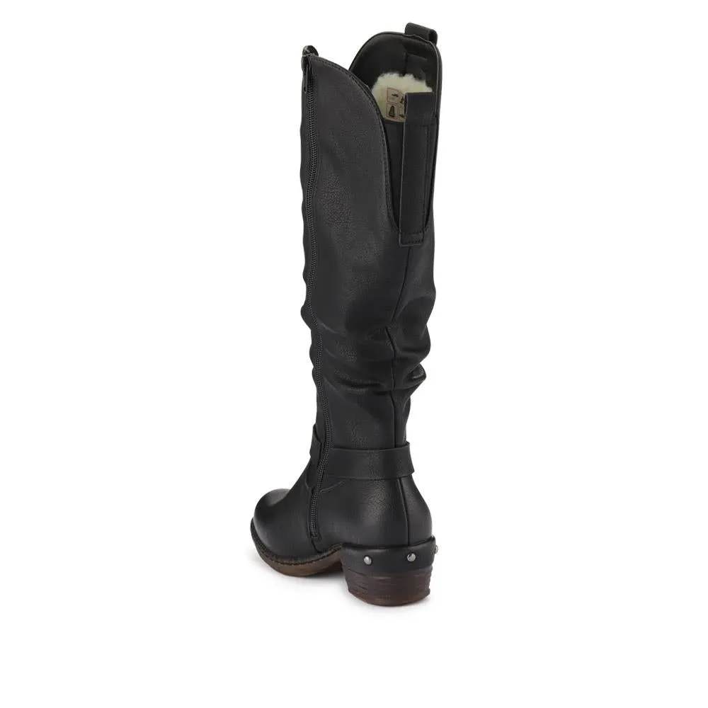 Leather Western-Heeled Long Boots - RKR40525 / 326 087