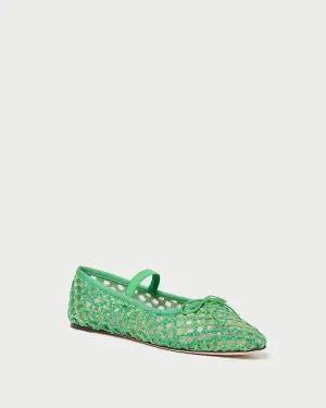 Leonie Kelly Green Crochet Ballet Flat